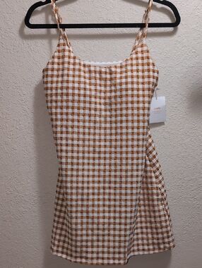 Andie Amalfi swim one piece Gingham Spaghetti Strap dress